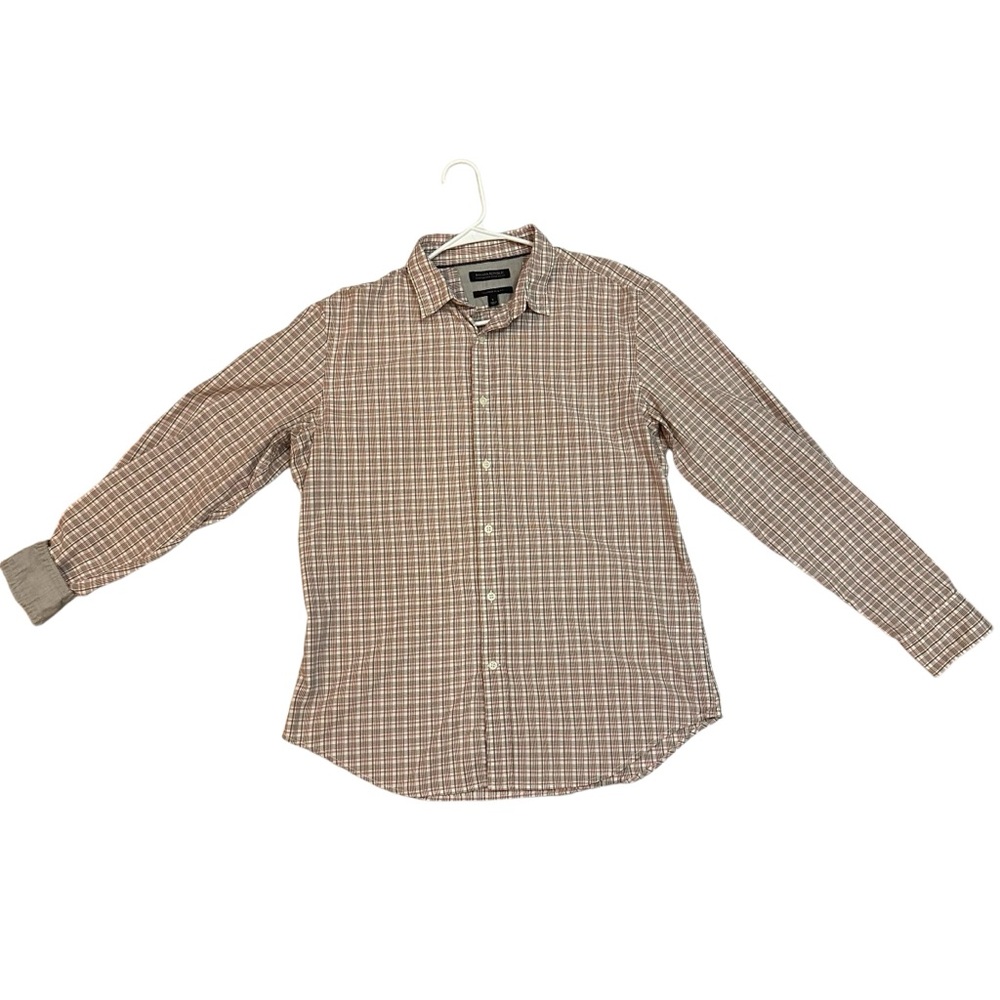 Banana Republic Men’s Button Down Plaid Shirt Size Large Preppy Western Country